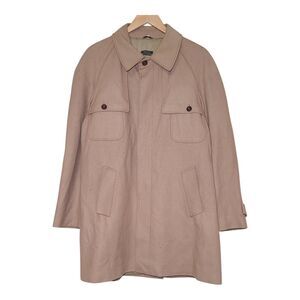 Brandeis Vintage Beige Wool Peacoat Jacket Men's Size 42 Or Large Made In Italy